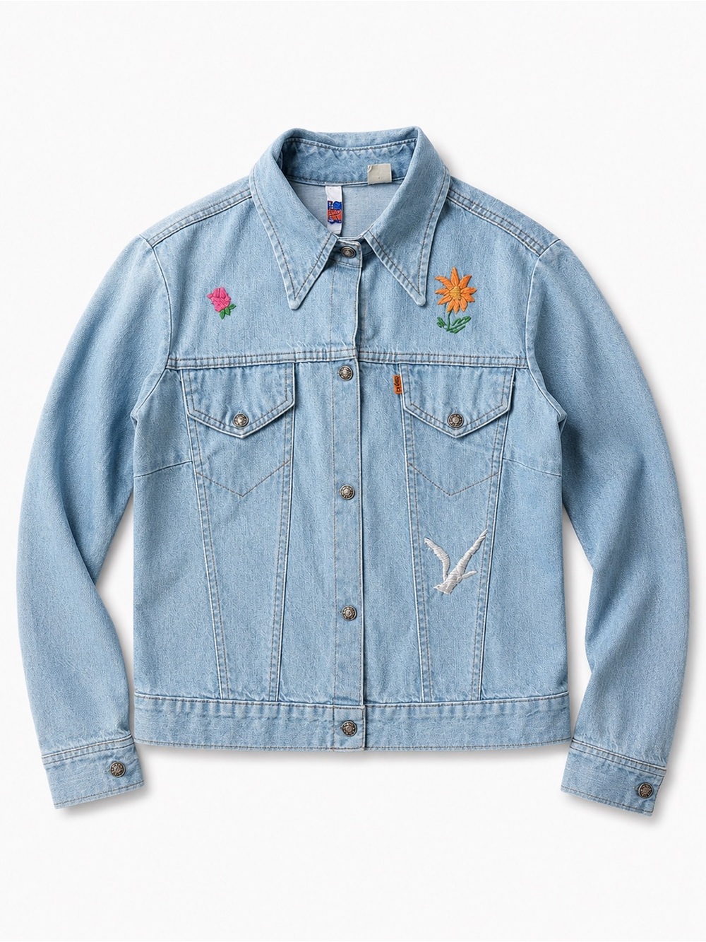 Vintage 70’s Levi’s Orange Tab Embroidered Denim Jacket
